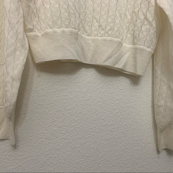 Joie Hadar Pointelle Wool-Blend Sweater Small - Picture 8 of 9